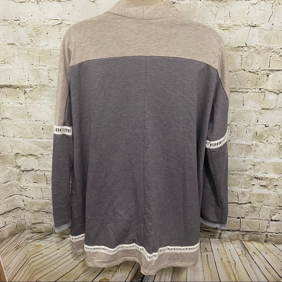 NWT She + Sky Brown Beige Open Front Cardigan - Picture 3 of 5